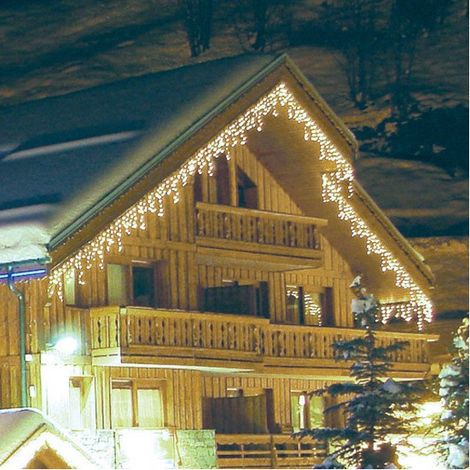 Guirlande lumineuse d'extérieur stalactite 35m – 600 LED blanc chaud – 120 flash blanc pur – Classe de protection IP44 – À brancher sur secteur – Millumine