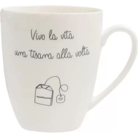 Mug Gli Onesti Buonanotte 450ml Bianco La Porcellana Bianca