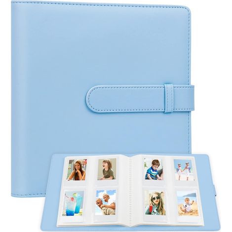 1 Album photo 256 emplacements, compatible Fujifilm Instax Mini, Polaroid Snap, Kodak Zink 54x86mm, couverture vegan bleu (1/5)