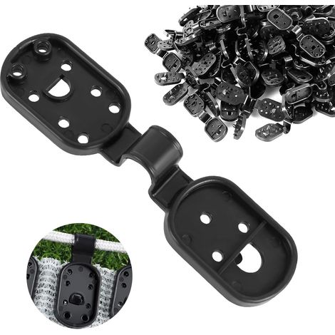 CCYKXA Pack of 100 plastic clothespins for shade - Mini black clips - Multi-purpose - Sun protection net - Fixing clips for garden greenhouse (1/5)