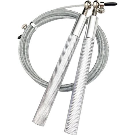 Corde à Sauter Réglable - Câble en Acier Renforcé - Poignées en Alliage d'Aluminium - Roulement à Billes 360° - Pour Fitness Intérieur/Extérieur - 1 Pièce (1/5)