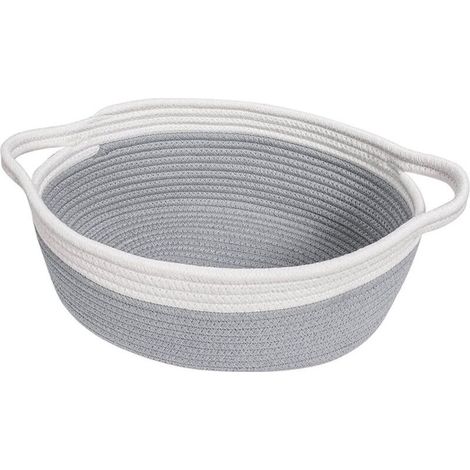 Bardusch-Petit panier tressé en rotin, gris, pour jouets, salle de bain, maquillage ou rangement en étagère (1/4)