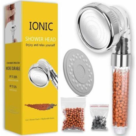 Pommeau De Douche, Pommeau Douche Anti Calcaire Économiseur D'Eau Haute Pression Filtre À Système De Filtrage Ionique (1/5)