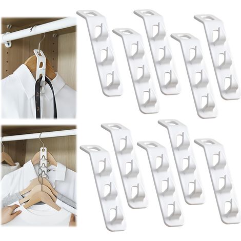 10 Pièces Cintre Gain de Place,Crochet Cintre Crochet pour Cintres Gain de Place Max Cintres Gain de Place,Crochets a Vêtements en Cascade pour Garde Robe Armoires Organisateur (1/5)