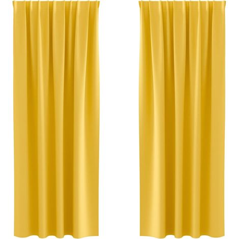 Maison Exclusive - Tende Blackout con Anelli 2 pcs Giallo senape 245 x 140 cm