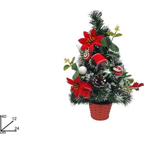 Decorazione Natale Alberello in Vaso da Parete Innevato 40 cm