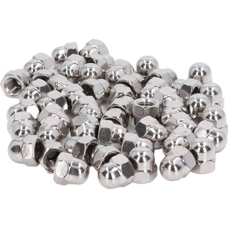50 Pièces écrou Borgne en Acier Inoxydable, Kit D'assortiment de Capuchons Hexagonaux M4(M4)