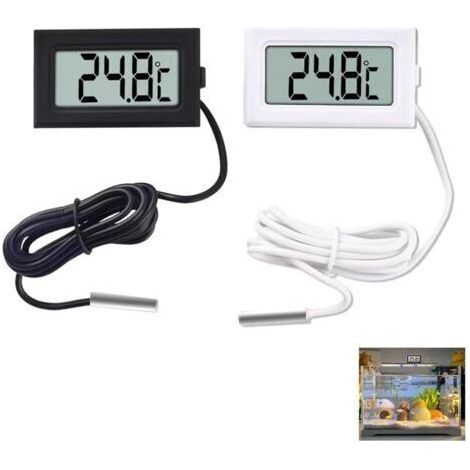 2 Pièces Digital LCD Thermomètre, Temperature Numérique avec Écran LCD, Thermometre Frigo, Sonde Temperature Digital,Mesure -50 ℃ +110 ℃ (1/5)
