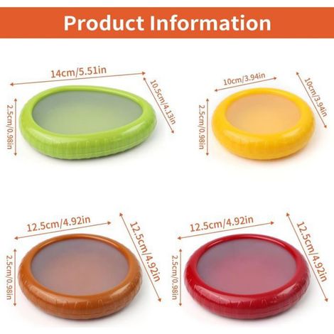 4 Pièces Boîtes de Rangement Réutilisables en Silicone pour Fruits et Légumes, Conteneurs de Conservation des Aliments (1/4)