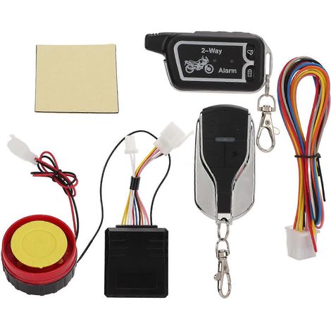 Sistema de alarma para motocicleta con control remoto, alerta por vibración, control LCD bidireccional de 12 V y protección antirrobo. (1/5)