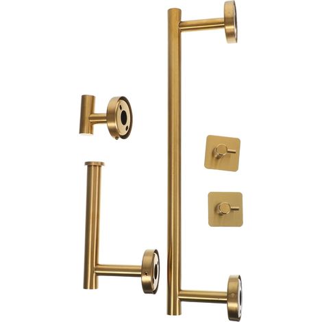 Accessoires en acier inoxydable : barre porte-serviettes, porte-rouleau de papier toilette et (1/5)