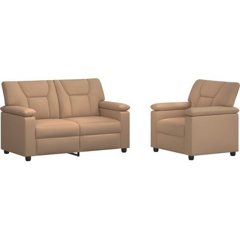 Ensemble de Canapés 2 pcs Cappuccino Simili cuir vidaXL
