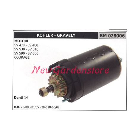KOHLER SV 470 Rasentraktor Rasenmäher Mähermotor Anlasser 028006