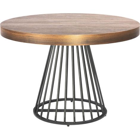 Table ronde extensible Grivery Bois Noisette pieds Noir