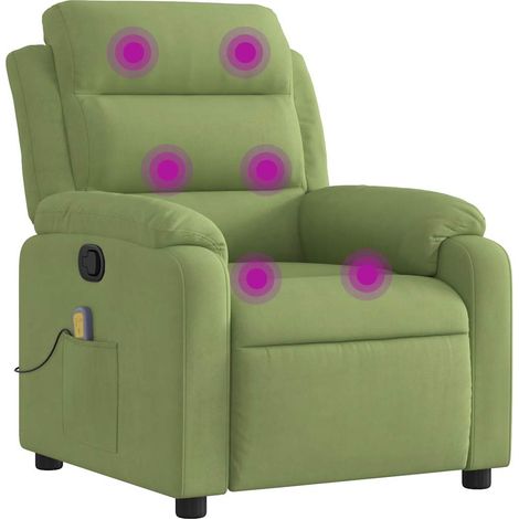 Massagesessel Hellgrün Samt vidaXL
