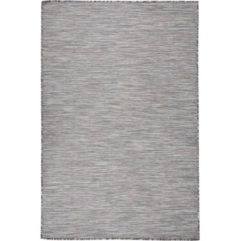 Outdoor-Teppich Flachgewebe 120x170 cm Braun und Blau