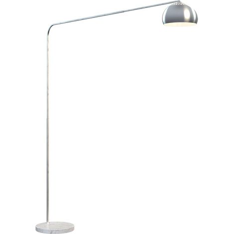Piantana terra arco moderna top light corner 1189 b4 b3 e27 led metallo lampada terra braccio cupola, base marmo bianco