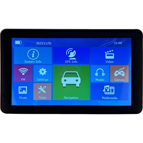 GPS de voiture 9 pouces avec grand écran tactile 800×480, guidage vocal et navigation vocale pour camions et véhicules utilitaires. (1/5)