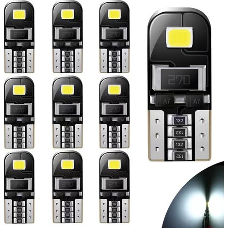 Ampoule LED automobile, réf. T10/W5W, 12V, pour l'éclairage et le remplacement dans les véhicules, pour usage professionnel.-AquaForge (1/5)