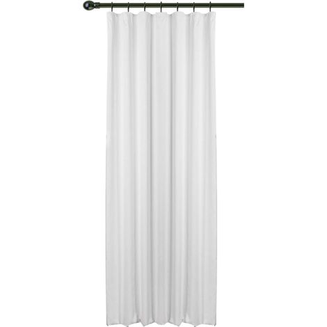 WOLTU Cortina Opaca el cordón el Sombreado Cortinas de Luz para la Entrada Principal Dormitorio 135x225 cm Blanco (1 Pieza) ,Cortina sin correas (1/5)