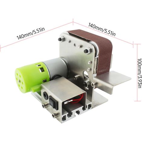 Mini belt sander, electric grinding and polishing machine, 7 speeds, comes with 10 abrasive belts, suitable for wood, acrylic, metal and other materials. (1/5)