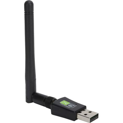 Adaptateur USB WiFi 600Mbps Double Bande 2.4Ghz/5Ghz Antenne Externe Carte Réseau Sans Fil Noir (1/5)