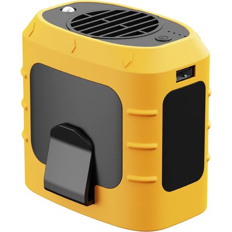 LaBlanc – Tragbarer Clip-on-Hüftventilator, 8000 mAh, 3 Geschwindigkeiten, 13000 U/min, leistungsstarker Luftstrom für Outdoor-Wandern, Camping und Arbeiten, Orange
