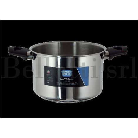 Pentola da cucina ad induzione in acciaio inox 2 manici linea natura 22 cm