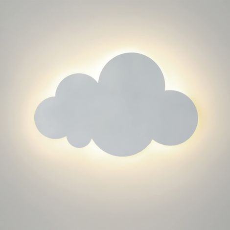 Luminaire Mural Interieur Forme de Nuage, Applique Murale Acrylique Nuage Blanc, Lampe Murale LED 18W, Applique Murale Enfant, Applique Art Deco pour Salon Chambre Chevet (Lumière Tricolore) (1/5)