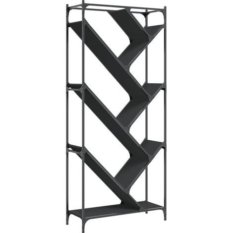Maison Exclusive - Libreria Nera 79x30x180 cm in Legno Multistrato e Metallo