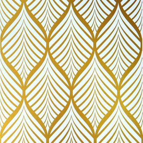 Papier Peint à Motif Géométrique Jaune et Blanc Minimaliste Moderne Film Vinyle Auto-Adhésif Imperméable pour Salle de Bain Salon Chambre à Coucher de Cuisine 44,5x600cm (1/5)