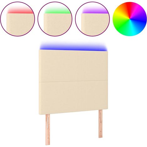 Maison Exclusive - Testiera a LED Crema 80x5x118/128 cm in Tessuto (1/5)