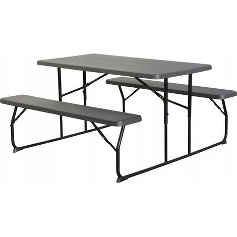 Tavolo da giardino pieghevole con panche, 150 cm, tavolo da picnic per terrazzo. (1/5)