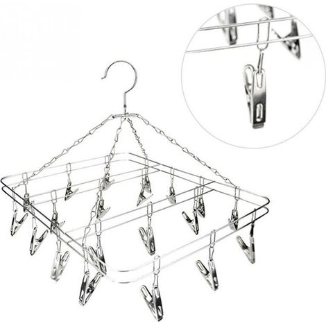Trade Shop - STENDIBIANCHERIEN 18 MOLLETTE RETTANGOLA 39X29CM IN ACCIAIO STENDINO BIANCHERIEN -