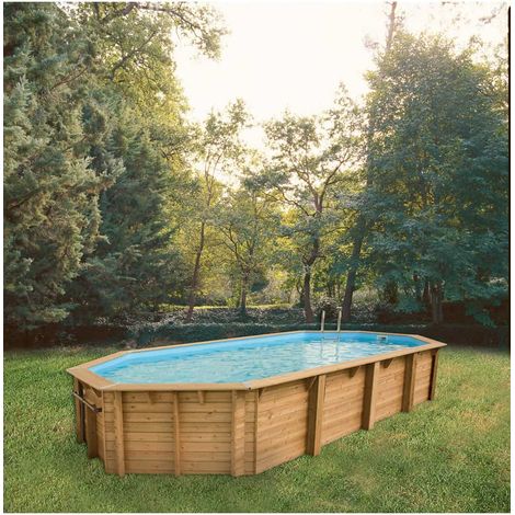 Piscine bois Ubbink Océa Bleu 470X860 - H130cm Bleu