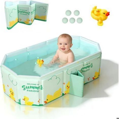 Baignoire Pliable - Bassin De Douche Portable Pour Enfants 0-6 Ans - Avec Bouchon De Vidange - Dimensions 80 x 30 x 45 cm (1/5)