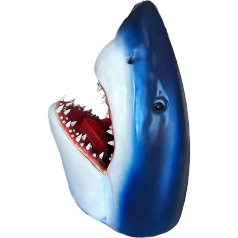 Sculptures de paysage, figurines d'animaux, ornements de collection, statues de piscine, décorations de jardin, cour, balcon, cadeau, terrasse, pelouse-White Shark (1/5)