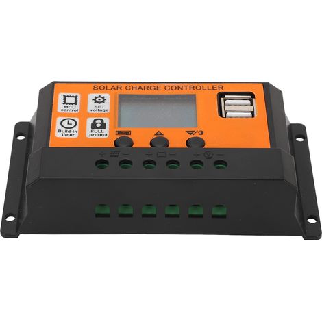 Régulateur de charge solaire écran LCD gestion 3 étapes pour panneau solaire batteries acide lithium 12V 24V 10A (1/5)