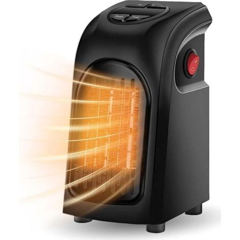 Mini radiateur soufflant céramique 2 vitesses thermostat réglable minuterie 12h affichage LED protection surchauffe (1/5)