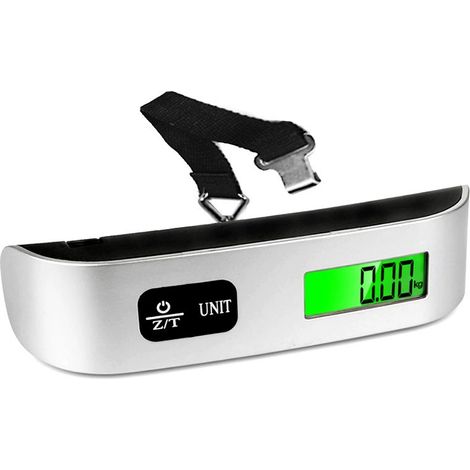 Báscula para equipaje inspirada en los viajes, báscula digital portátil colgante para viajes, báscula para equipaje con revestimiento de goma, 110 libras. (1/4)