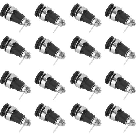 Packung mit 50 Bananensteckern (4 mm, reines Kupfer), hohe Leistung, Entladestrom, Zubehör für elektrische Prüfungen, Schwarz (1/5)