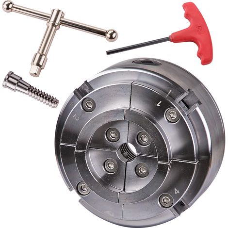 4 Backen Spannfutter Backenfutter 4,5 Zoll für Drechselbank Drehmaschine M33x3,5 (1/5)