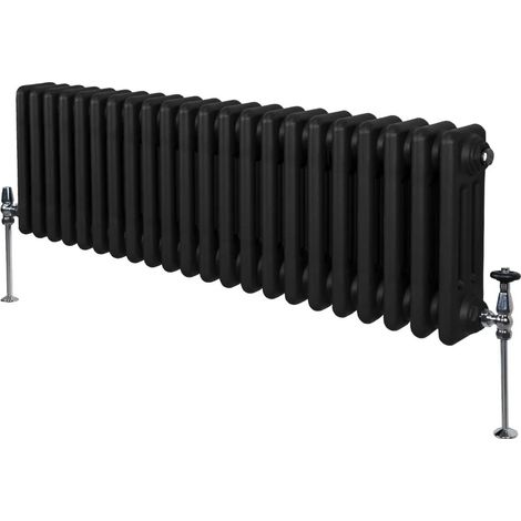 Traditional 3 Column Radiator - 300 x 1012mm - Black