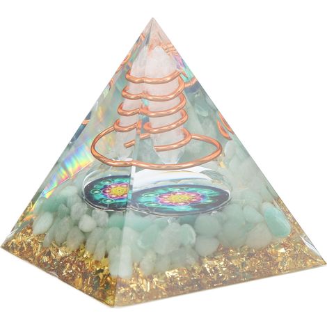 Pyramide d'Orgonite de 6 cm pour la Méditation, Générateur d'Énergie Positive et Guérison avec Cristaux (1/5)