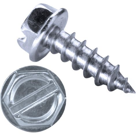 GOEBEL - 1000 x Vis à Tôle-Tête Hexagonale Embase Cylindrique avec fente 4,2 x 13 mm Acier Zingué - ISO1479 DIN7976 - 2015142133 (1/5)
