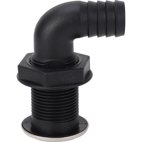 Ortviai Bouchon de vidange marin en nylon 25 mm pour bateau, kayak et yacht – tube à 90°, hauteur 96 mm (1/5)