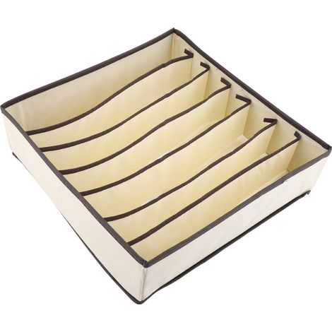 Boîte de rangement portable, pliable et résistante avec séparateurs pour soutien-gorge, sous-vêtements et chaussettes (7 compartiments) (1/5)