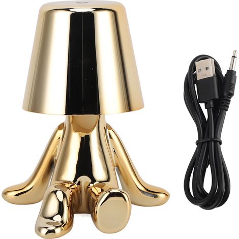 Ortviai Lampe de bureau LED tactile avec 3 modes, rechargeable USB, or – Modèle D (1/5)