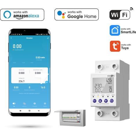 Compteur d'énergie WiFi Tuya 1-63A avec fusible (1/5)