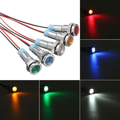 Lot de 5 voyants LED 6 mm pour tableau de bord de voiture ou bateau (12-24 V) - Shytmv (1/5)